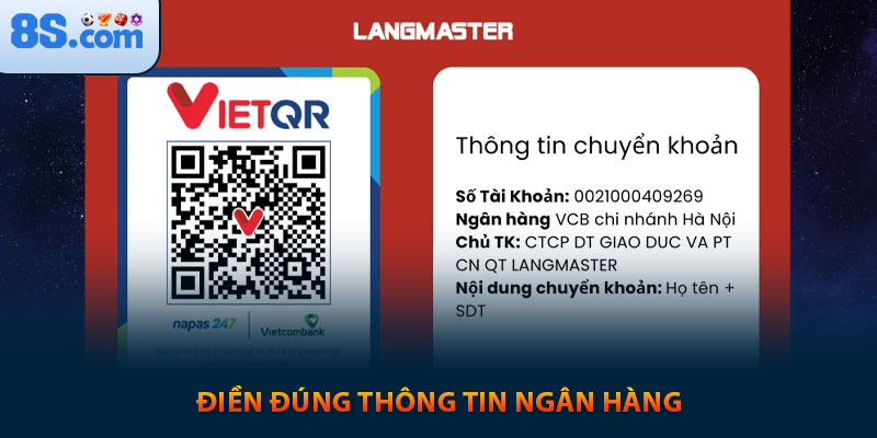 Kinh Nghiệm Rút Tiền 8s An Toàn Nhận Ngay 100k 5 ĐIền đúng thông tin ngân hàng