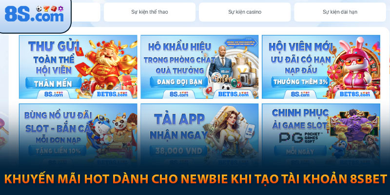 Đăng ký 8s: Hướng dẫn từng bước và cách nhận thưởng cho Newbie 9 Khuyến mãi hot dành cho Newbie khi đăng ký 8sbet