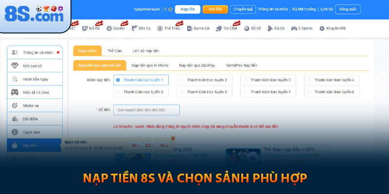 Hướng Dẫn Toàn Diện Về Sảnh Live Casino 8s 4 Nạp tiền 8s và chọn sảnh live casino phù hợp