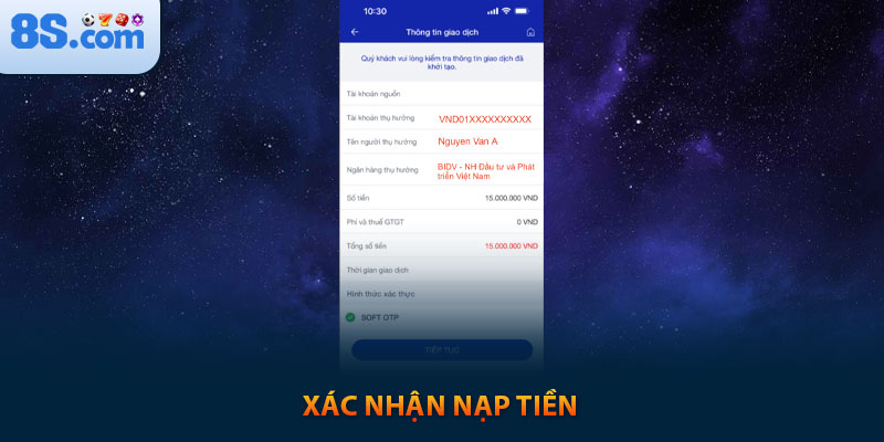 Hướng Dẫn Nạp Tiền 8s Cho Người Chơi Mới Đầy Đủ Nhất 5 Xác nhận nạp tiền 8s
